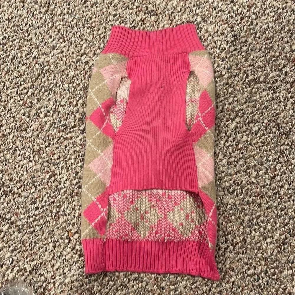 Pink Argyle Pet Sweater by Wag&Bone
